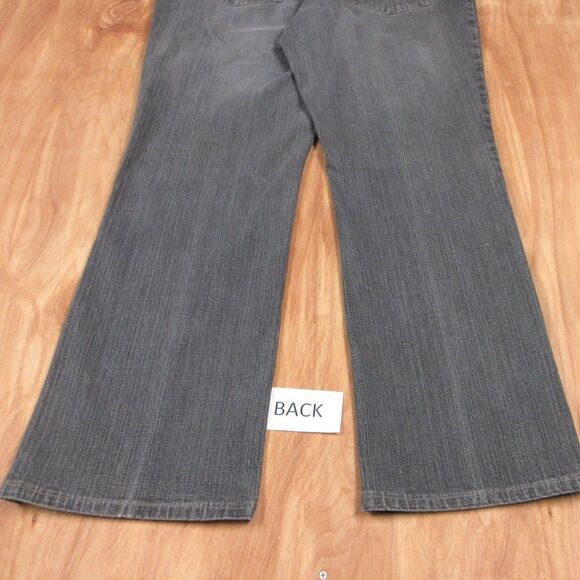COLDWATER CREEK Natural Waist Bootcut Jeans Sz 16 Wide Leg Black Denim H17600 - Picture 3 of 16